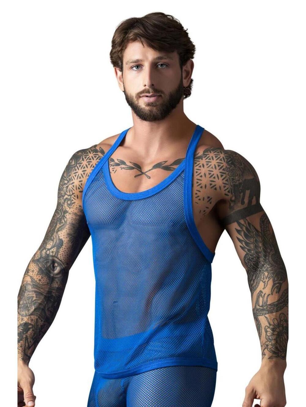 Male Power 110-11C Fishnet 2 Tank Top Color Royal